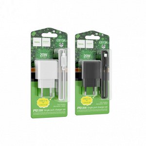 Комплект зарядных устройств CS13A Auchan с одним портом PD20W (от C до iP) (европейский стандарт)