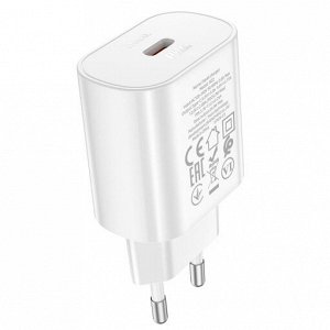 Сетевое зарядное устройство HOCO N22 Jetta 1xUSB-C, 25W, белый