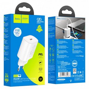 Сетевое зарядное устройство HOCO N22 Jetta 1xUSB-C, 25W, белый