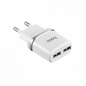 Сетевое зарядное устройство HOCO C12 Smart 2xUSB, 2.4A, белый