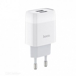 Сетевое зарядное устройство HOCO C73A Glorious 2xUSB с Кабелем USB - Lightning, 2.4A, 10.8W, белый