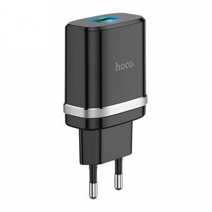 Сетевое зарядное устройство HOCO C12Q Smart 1xUSB, 3A, 18W, черный