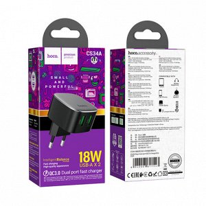 Двухпортовое зарядное устройство CS34A Ruiming QC3.0 (европейский стандарт)
