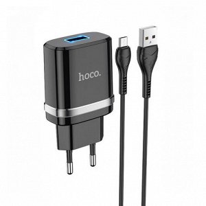 Сетевое зарядное устройство HOCO N1 Ardent 1xUSB с Кабелем USB - Micro, 2.4A, 10.8W, белый