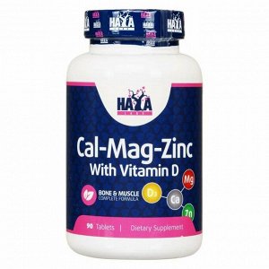Минералы Haya Labs Calcium Magnesium Zinc + D3 - 90 таб.