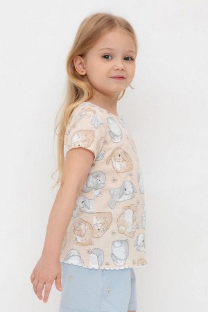 Фуфайка(Весна-Лето)+girls (песчаный, зайчики и ромашки к563)