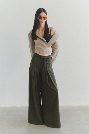 Тканые брюки Haki Wide Leg Extra Wide Leg с поясом