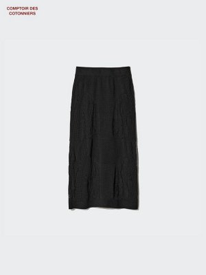 UNIQLO x Comptoir des Cotonniers - вязаная юбка-миди - 09 BLACK