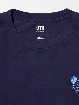UNIQLO UT - хлопковая футболка Disney х BUAISOU с Микки Маусом в оттенках японского индиго - 69 NAVY