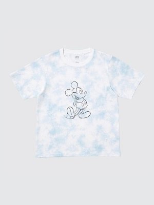 UNIQLO UT - хлопковая футболка Disney х BUAISOU с Микки Маусом в оттенках японского индиго - 00 WHITE