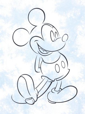 UNIQLO UT - хлопковая футболка Disney х BUAISOU с Микки Маусом в оттенках японского индиго - 00 WHITE
