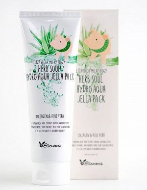 Увлажняющая маска для лица с алоэ и коллагеном Elizavecca Milky Piggy herb soul hydro aqua jella pack 250г