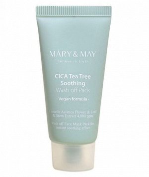 Глиняная маска для лица с экстрактом центеллы Mary&May CICA TeaTree Soothing Wash off Pack 30г