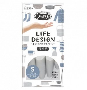 ST Виниловые перчатки "Family Life Design" (тонкие без внутреннего покрытия с уплотнением на кончиках пальцев + противовирусная защита) РАЗМЕР S, 1 пара