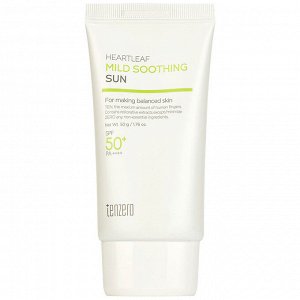 TENZERO Солнцезащитный крем HEARTLEAF MILD SOOTHING SUN 50мл
