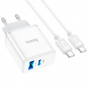 Комплект зарядных устройств C105A Kexun с двумя портами PD20W + QC3.0 (от Type-C до Type-C) (европейский стандарт)