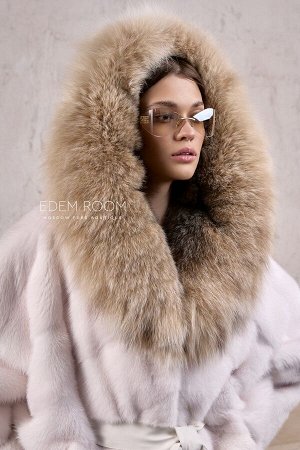 Норковый полушубок с мехом рыси