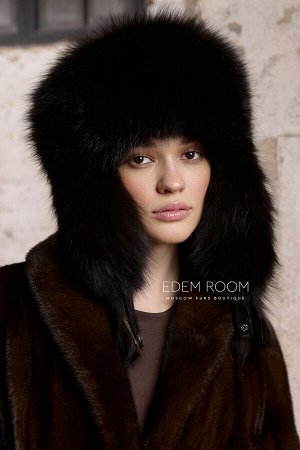 Шапка ушанка из меха лисы