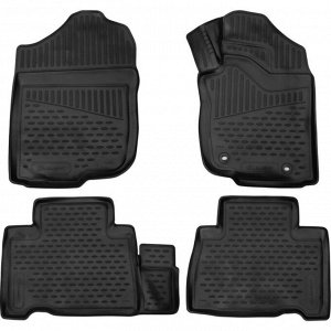 Коврики модельные Autofamily 3D для Toyota Harrier 2013+ (правый руль), для переднего и заднего ряда, полиуретан, черный цвет, 4шт