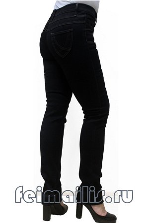 MS7298--Прямые черные джинсы р.9