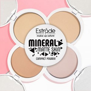 Estrade пудра "MINERAL MATTE SKIN" компактная №21 свелый беж нейтральный (с зеркалом)