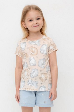 Фуфайка(Весна-Лето)+girls (песчаный, зайчики и ромашки к563)