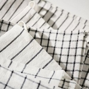 RINNIG, Кухонное полотенце, белое/темно-серое/с рисунком, 45х60 см/ 4 шт