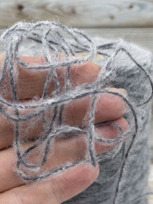 Пряжа для вязания  258 гр,Hunter 90% меринос extrafine вспушенный 10% па 380м/100г  Grigio (Серый меланж)