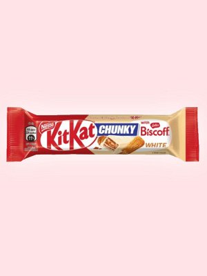 Вафельный батончик в белом шоколаде с печеньем Kit Kat Lotus Кит Кат Чанки Лотус Бискоф Вайт 42 гр