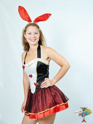Костюм кролика из зазеркалья One Size (платье и ушки кролика)