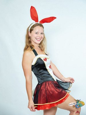 Костюм кролика из зазеркалья One Size (платье и ушки кролика)