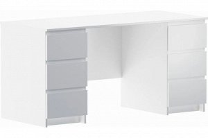 Стол письменный с 6 ящиками, белый. 150х65х75 см