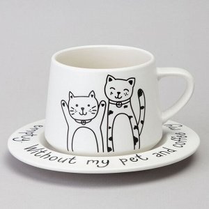 ЧАЙНЫЙ НАБОР LEFARD НА 1 ПЕРСОНУ ""КОТЫ"" ЦВЕТ БЕЛЫЙ