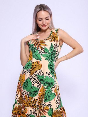 Мод.589 Сарафан (Горчичный/персиковый/лепесток)