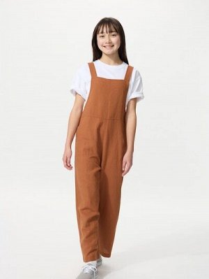 UNIQLO - комбинезон для девочек из смесового льна - 35 BROWN