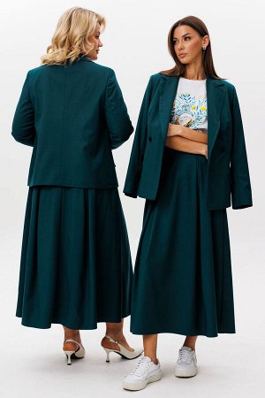 Костюм Костюм Kivviwear 4274423511 изумруд 
Состав: ПЭ-26%; Хлопок-72%; Эластан-2%;
Сезон: Лето
Рост: 170

Классический женский костюм с элементами роскоши: жакет и юбка для безупречного образаИдеаль