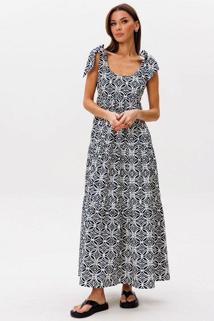 Платье Платье Kivviwear 430402 Бело-синий 
Состав: Хлопок-100%;
Сезон: Лето
Рост: 170

Длинное хлопковое платье-сарафан с завязками на плечах идеальный спутник для жарких дней и романтичных образов. 