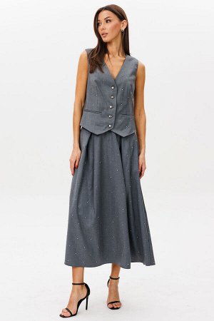 Костюм Костюм Kivviwear 4302430101 графит 
Состав: ПЭ-26%; Хлопок-72%; Эластан-2%;
Сезон: Лето
Рост: 170

Этот эксклюзивный костюм, состоящий из классического жилета с пятью пуговицами и прорезными к