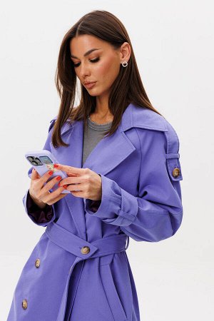 Плащ Плащ Kivviwear 431101 Лаванда 
Состав: ПЭ-26%; Хлопок-72%; Эластан-2%;
Сезон: Лето
Рост: 170

Удлиненный жакет плащевого типа из премиального джинса Tiffany идеальный синтез классической элегант