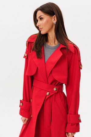 Плащ Плащ Kivviwear 431102 красный 
Состав: ПЭ-26%; Хлопок-72%; Эластан-2%;
Сезон: Лето
Рост: 170

Удлиненный жакет плащевого типа из премиального джинса Tiffany идеальный синтез классической элегант