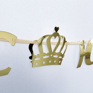 Гирлянда на ленте, металлик «С Юбилеем» золотой, длина 100 см