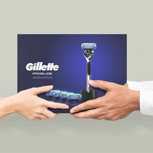 Подарочный набор GILLETTE FUSION ProGlide Flexb Бритв с 1 сменная кассета limited + FUSION PrGl 4 сменные кассеты +подставка