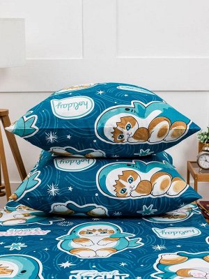 Наволочка 60*60 см, бязь "Комфорт", детская расцветка (Кот Акула)