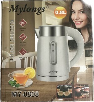 Электрический пластиковый чайник Mylongs 0,8 л