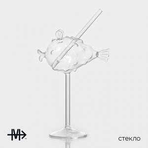 Бокал для коктейля Magistro «Фугу», 200 мл, 8x21 см, стекло, прозрачный