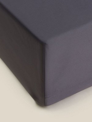 Простыня на резинке 300ТС SL Home Graphite 200x200+30 см, сатин, 100% хлопок