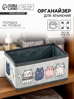 Органайзер для хранения, кофр для белья «Котятки», 10x18x10 см