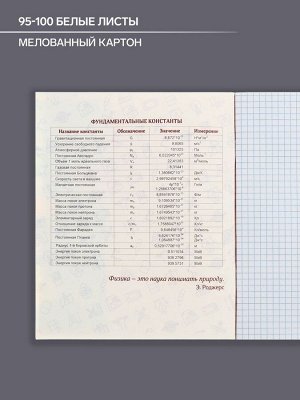 Тетрадь предметная 48 листов в клетку Calligrata, «Полоса. Физика», обложка мелованный картон