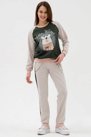 Костюм женский из футера Гамми хаки