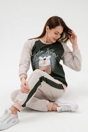 Костюм женский из футера Гамми хаки